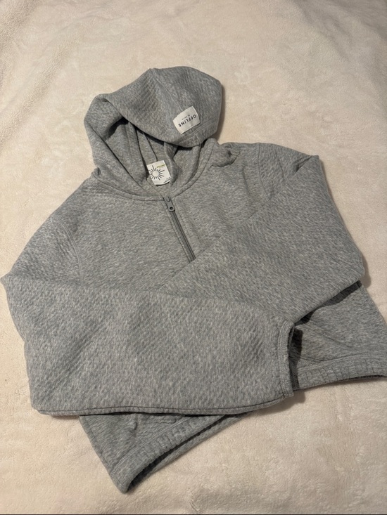 aerie Tops - Aerie Gray Cropped Hooded Sweatshirt M